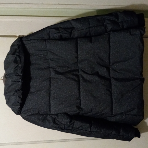 NWT Lark & Ro Puffer Coat w/Tie Pillow Collar Women's, M, Gray w/White Specks - Picture 4 of 4